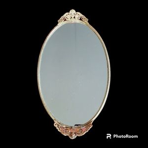 Victorian Style Mirror and Metal Vanity Tray